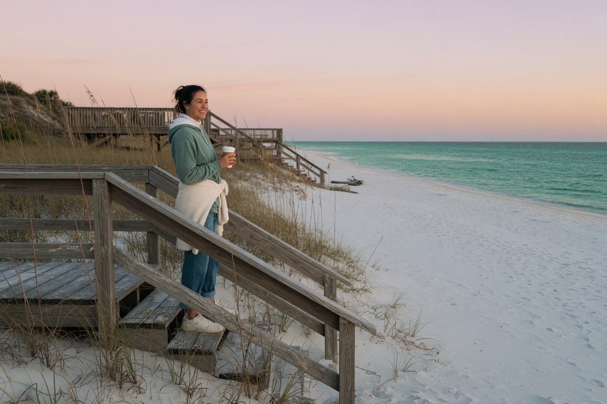 Sand in the Coffee, Vol. 88: what an hour of driving gets you on a gray day — daily from The Drift, Perdido Key OG